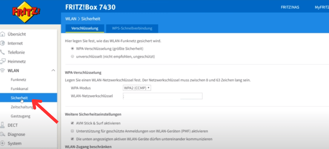 passwort FritzBox Wifi